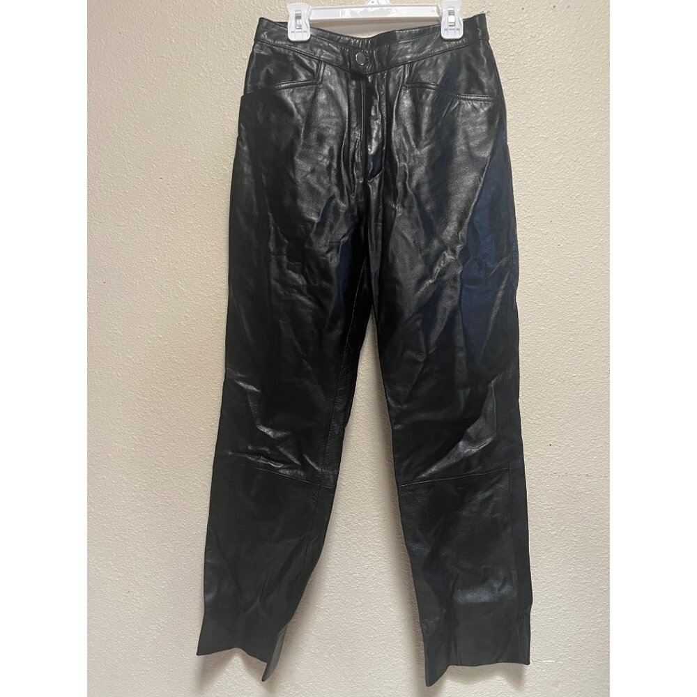 Ms maxima Vintage Maxina Leather Pants Womens Size 2 Black